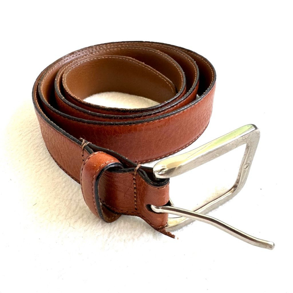 Men's Italian Brown Leather Belt Size 38/90
